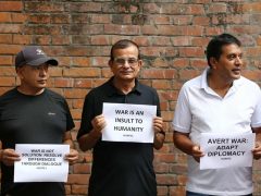 इजरायल-इरान युद्ध अन्त्यको माग गर्दै काठमाडौँमा प्रदर्शन