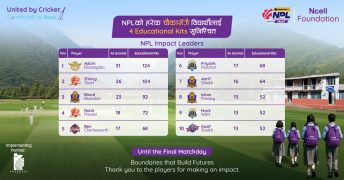 एनसेल फाउन्डेसनले एनपीएल दोस्रो संस्करणका चौका बापत २,४०० बढी शैक्षिक सामग्री वितरण गर्ने