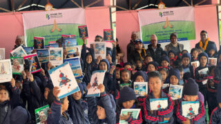 कामना सेवा विकास बैंकद्वारा कास्कीको लक्ष्मी आधारभूत विद्यालयका विद्यार्थीलाई शैक्षिक सामग्री सहयोग