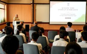 ‘कनेक्ट विथ द इन्डियन एम्बेसी’ : काठमाडौँका ५० विद्यार्थीले गरे भारतीय दूतावासको अवलोकन