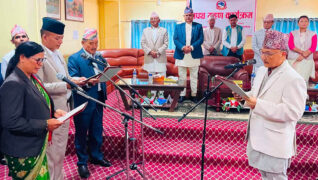 लुम्बिनीका नवनियुक्त तीन मन्त्रीको शपथ