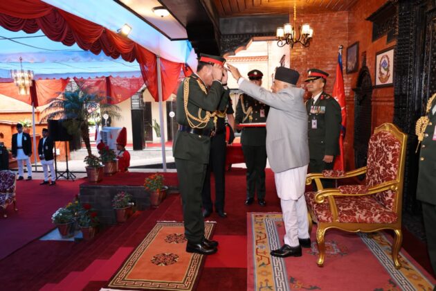 भारतीय सेनाध्यक्ष सेठलाई नेपाली सेनाको मानार्थ महारथीको दर्जा प्रदान